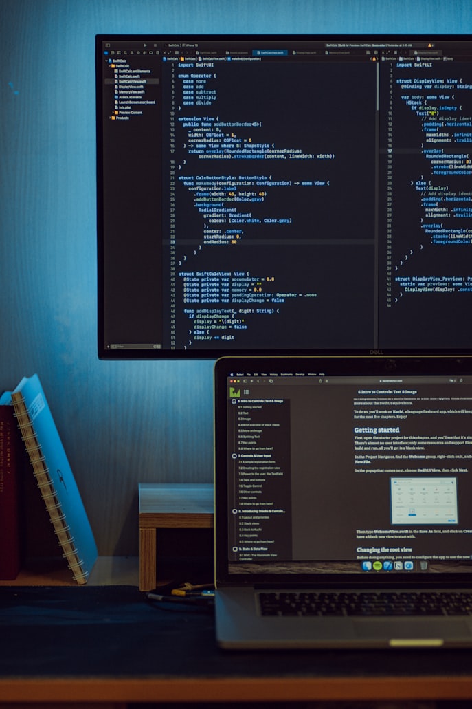 Development environment on multiple screens